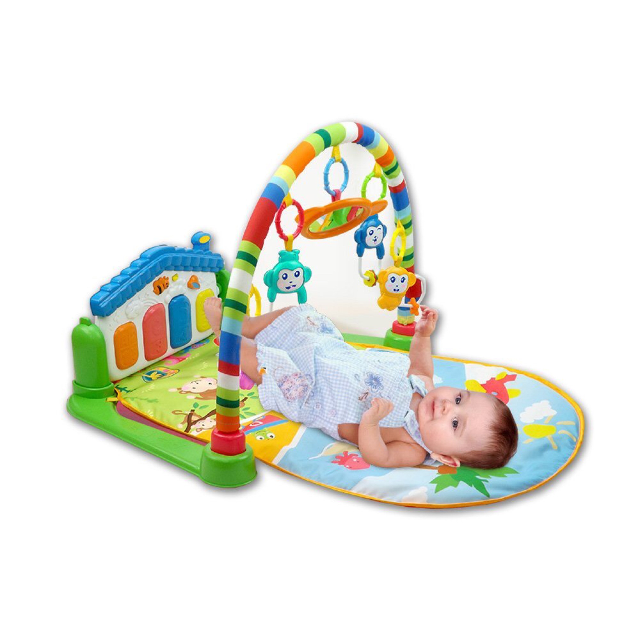 เพลย์ยิมเปียโนเสริมพัฒนาการ Huanger 3-in-1 Piano Play Gym & Activity Play Mat (Blue)