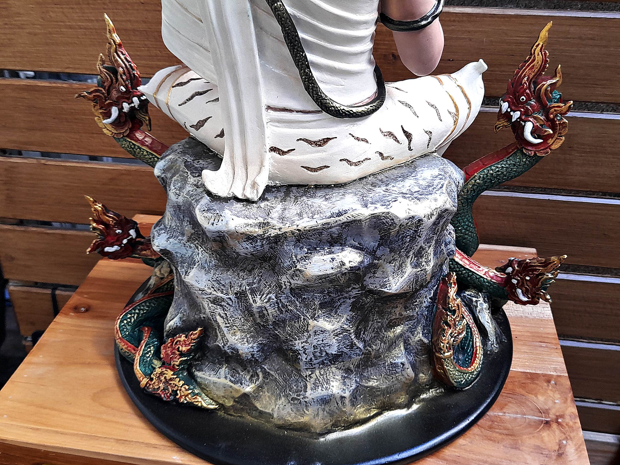 รูปหล่อ พ่อปู่ฤาษี พญานาค(ปู่ฤาษีภุชงค์ บรมครูแห่งสายพญานาคราช) (องค์ใหญ่ขนาดตั้งบูชา หน้าตัก9นิ้ว ฐาน15นิ้ว สูง19นิ้ว) เนื้อทองเหลือง เพ้นสี #รับประกันแท้ #เข้าพิธีบวงสรวงแล้ว