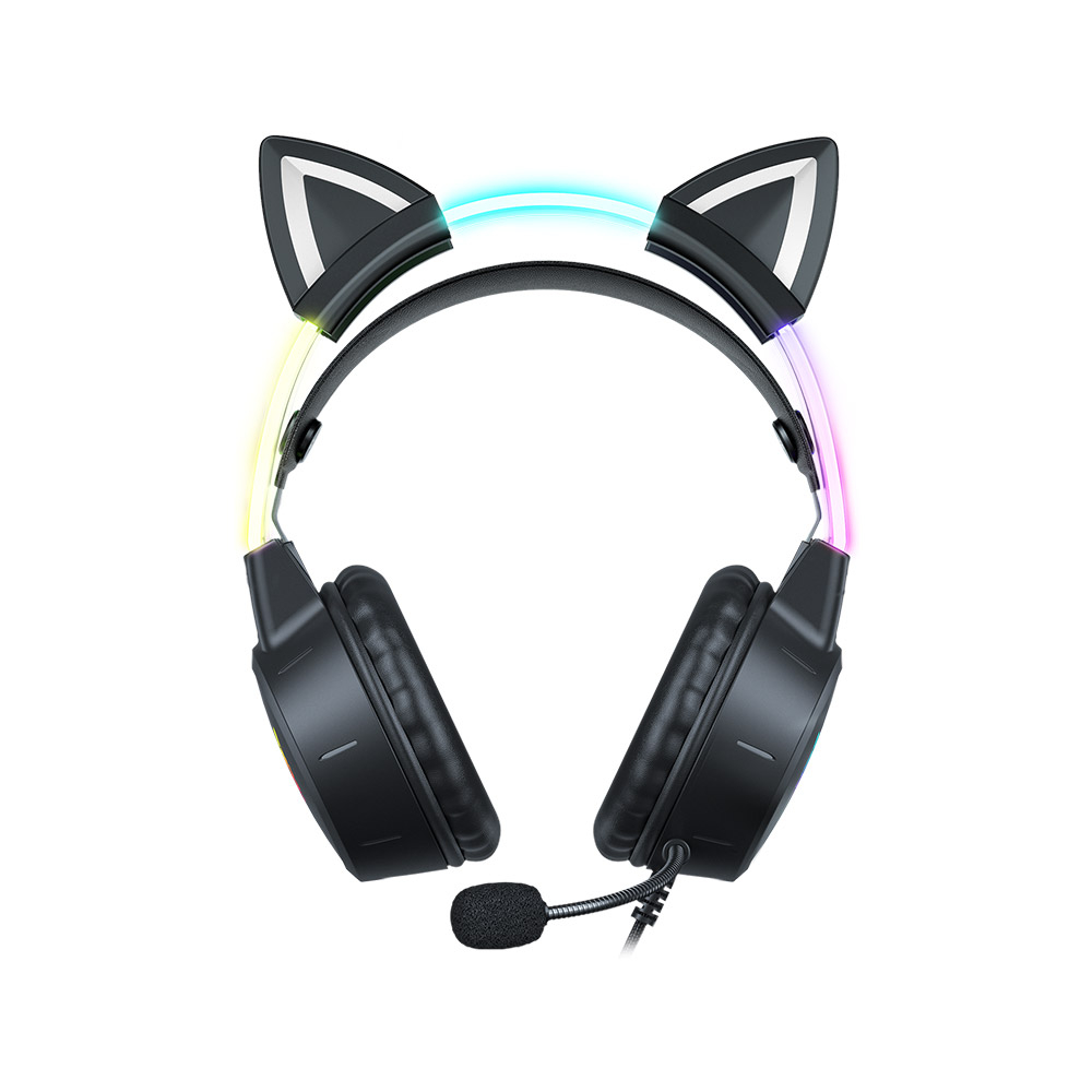 หูฟังเกมมิ่ง Onikuma Gaming Headset X15 Pro RGB 3.5 Cat Ear Pink / Black