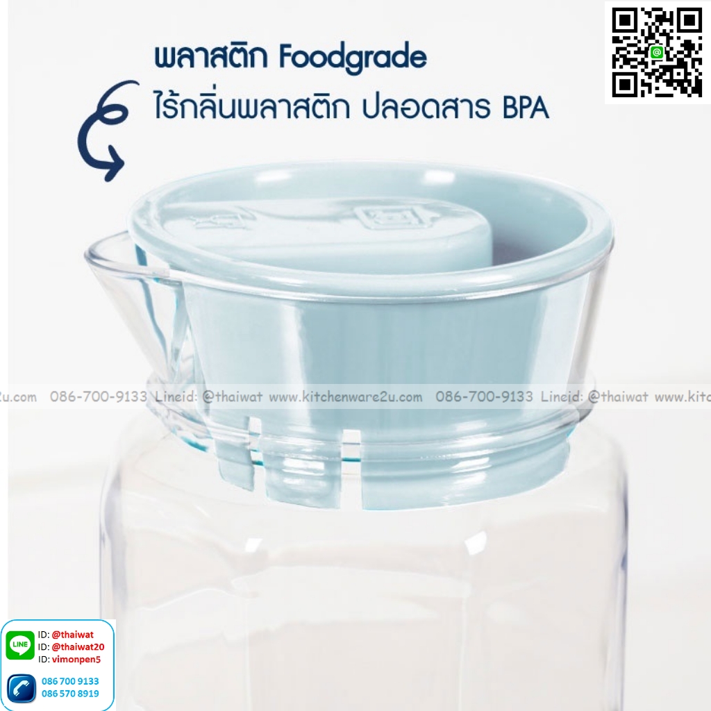 P01235 กระบอกน้ำใสเหลี่ยม จุ 1.2 ลิตร (กว้าง 7.5* ยาว 7.5* สูง 26 cm) เกรดเอ หนา สีสวย No.8116 ราคาส่งต่อ 12 ใบ: เฉลี่ย 55 บต่อใบ ขายส่งพลาสติกเกรดห้าง