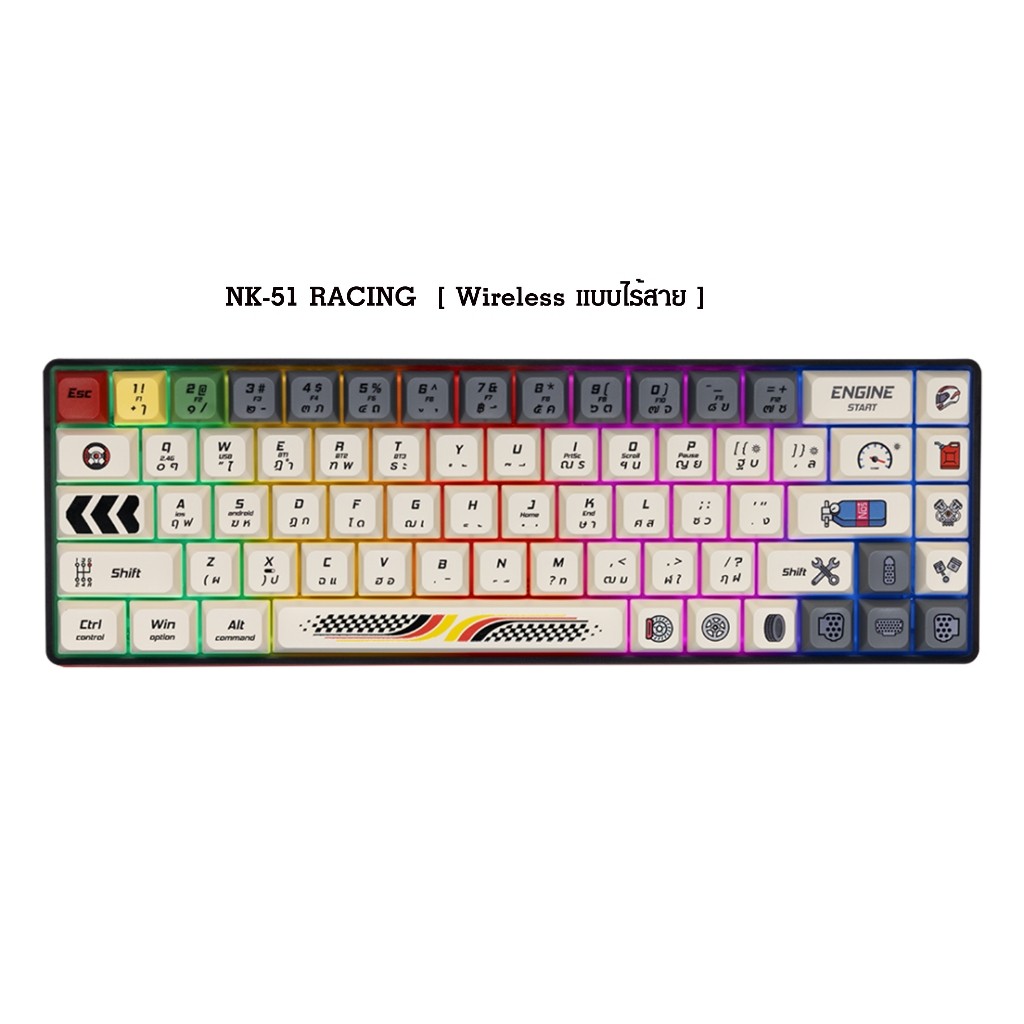 คีย์บอร์ดเกมมิ่ง NUBWO NK-50 & NK-51 Mechanical Keyboard 65% มี2 Switch Blue / Red NK51 NK50