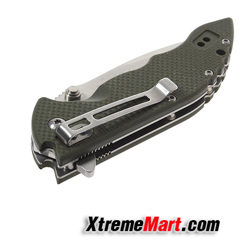 มีดพับ Sanrenmu 9054MUC-GP No Lock Stainless Steel Folding Knife (สีเขียว)