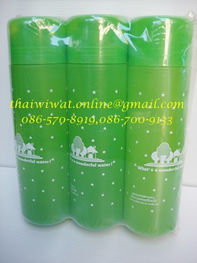 P09211 ขวดน้ำพลาสติกสีแพค 3 ใบ (ราคาส่งต่อ 12 โหล: 144 แพค: 432 ใบ:เฉลี่ย 205 บ/12 แพค)