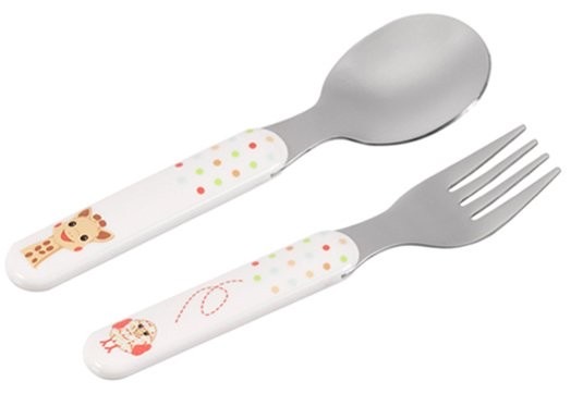 ชุดอุปกรณ์รับประทานอาหาร Sophie la Girafe Meal-Time Set "Kiwi" Version