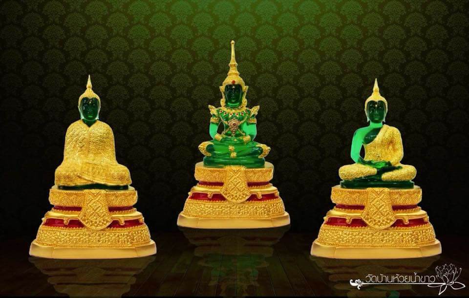 พระแก้วมรกต 3 ฤดู ฤดูหนาว ฤดูร้อน ฤดูฝน พระพุทธรูปขนาดบูชา ขนาด 5 นิ้ว เนื้อเรซิ่น ลงสีทอง