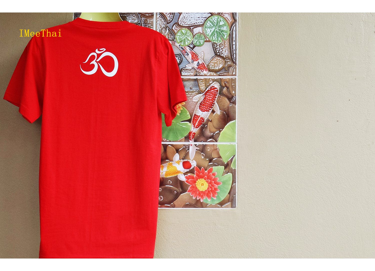 เสื้อยืด อักษร โอม พระพิฆเนศ สีแดง