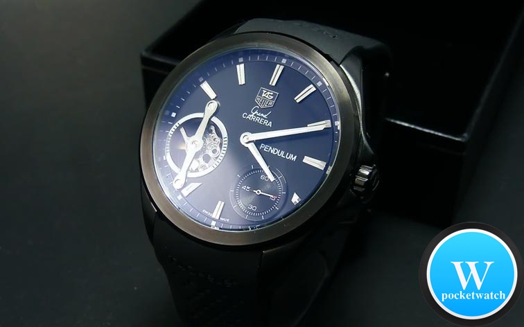 นาฬิกา Tag Heuer รุ่น Grand Carrera Pendulum PVD สีดำ สายยางสีดำ เกรด Top Mirror เทพแบบมีสไตล์สวยสุดๆ