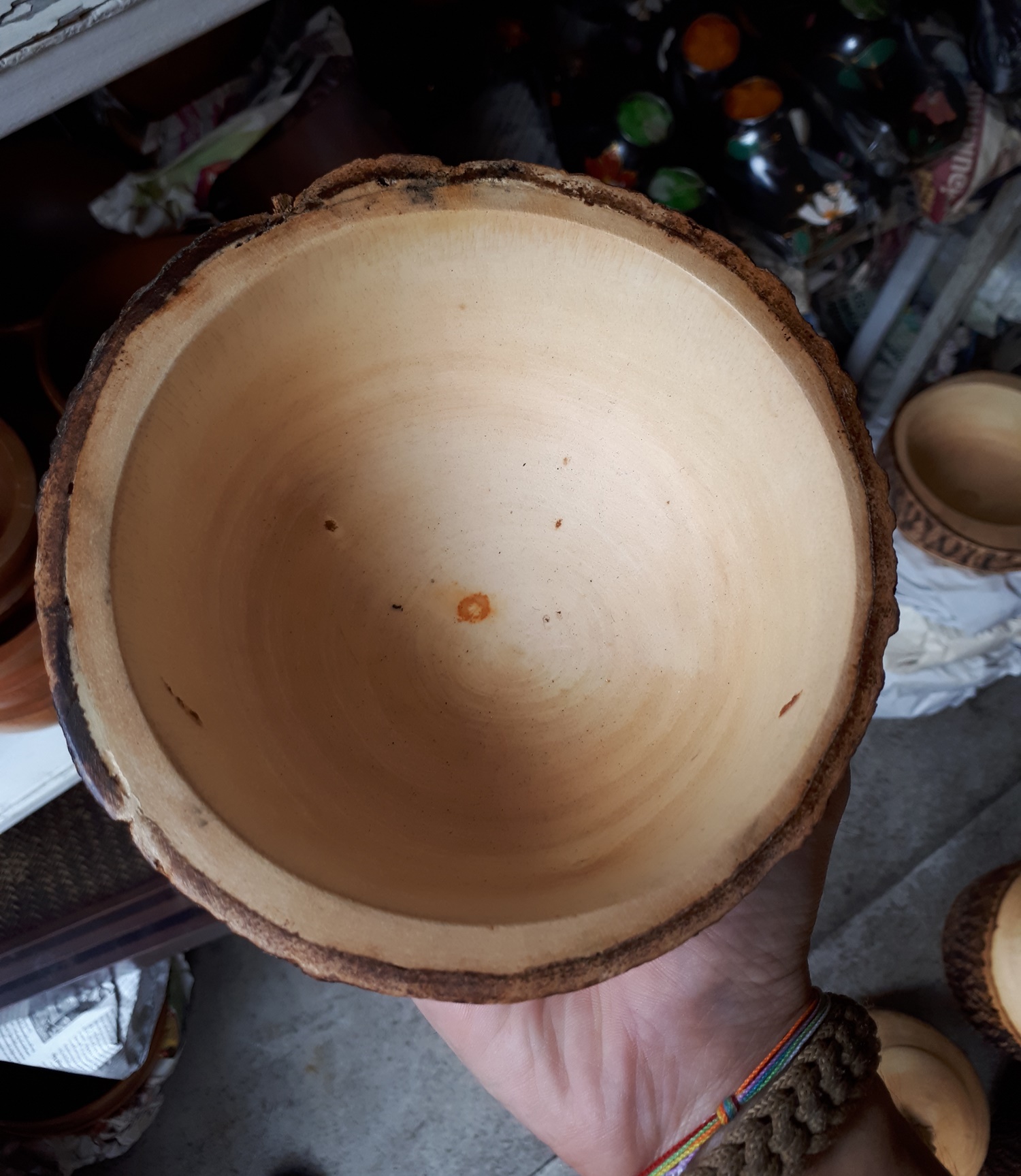 ถ้วย ชาม ไม้ ลายแกนเปลือกไม้ (ขายปลีก ขายส่ง)