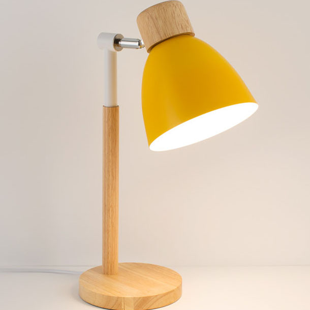 โคมไฟตั้งโต๊ะ ทรงถ้วยแก้วหัวไม้ สไตล์มูจิ