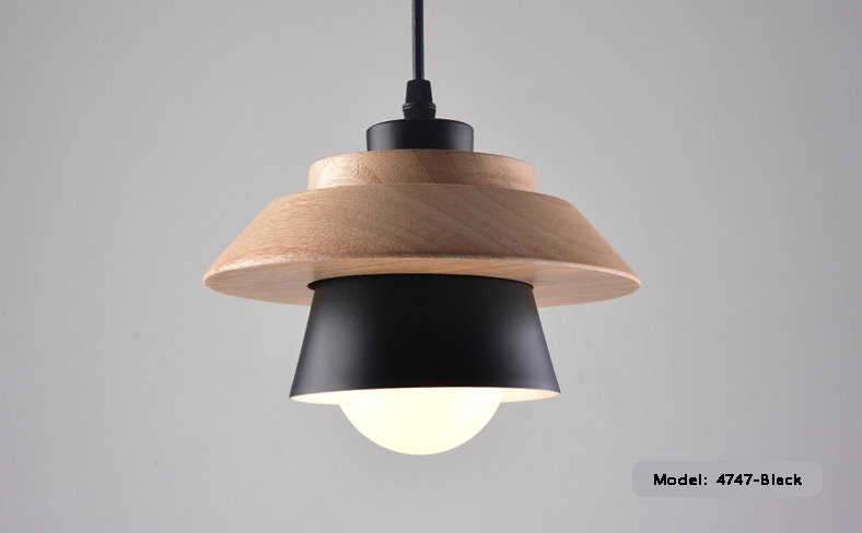 โคมไฟแขวนเพดาน Modern Simplicity ไม้เนื้อแข็ง 19x12cm [4747-S]