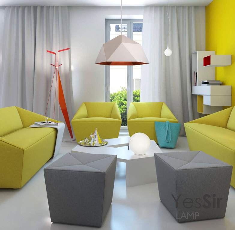 โคมไฟห้อยเพดานทรงเรขาคณิต