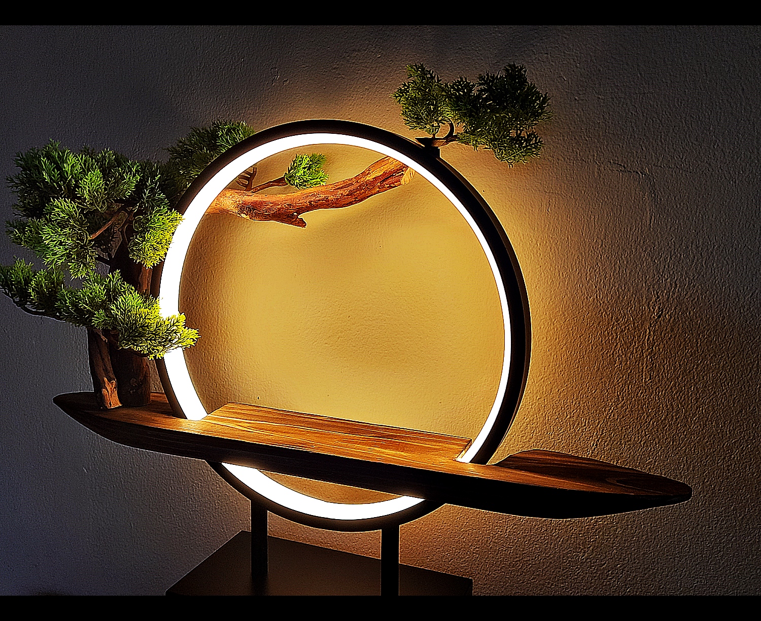 โคมไฟ วงแหวน - ประดับ ตกแต่ง บูชาพระ (ไฟสีเหลืองดวงจันทร์)