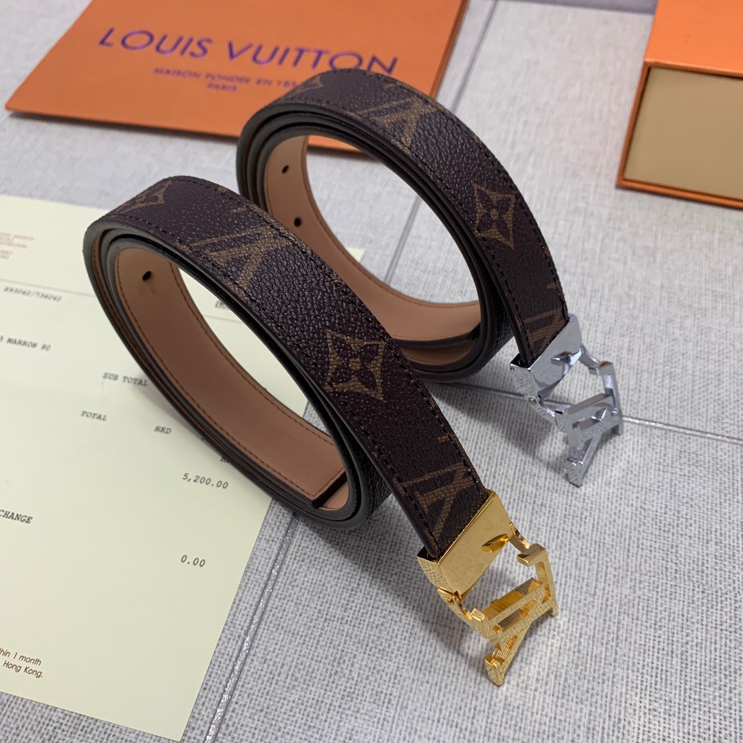 เข็มขัด LV monogram ผู้หญิง หัวเงิน และทอง
