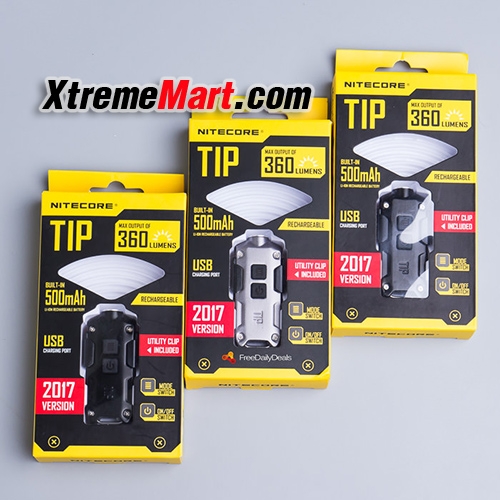 ไฟฉาย Nitecore Tip USB Rechargeable Keychain Light 360 Lumens (สีเทา)