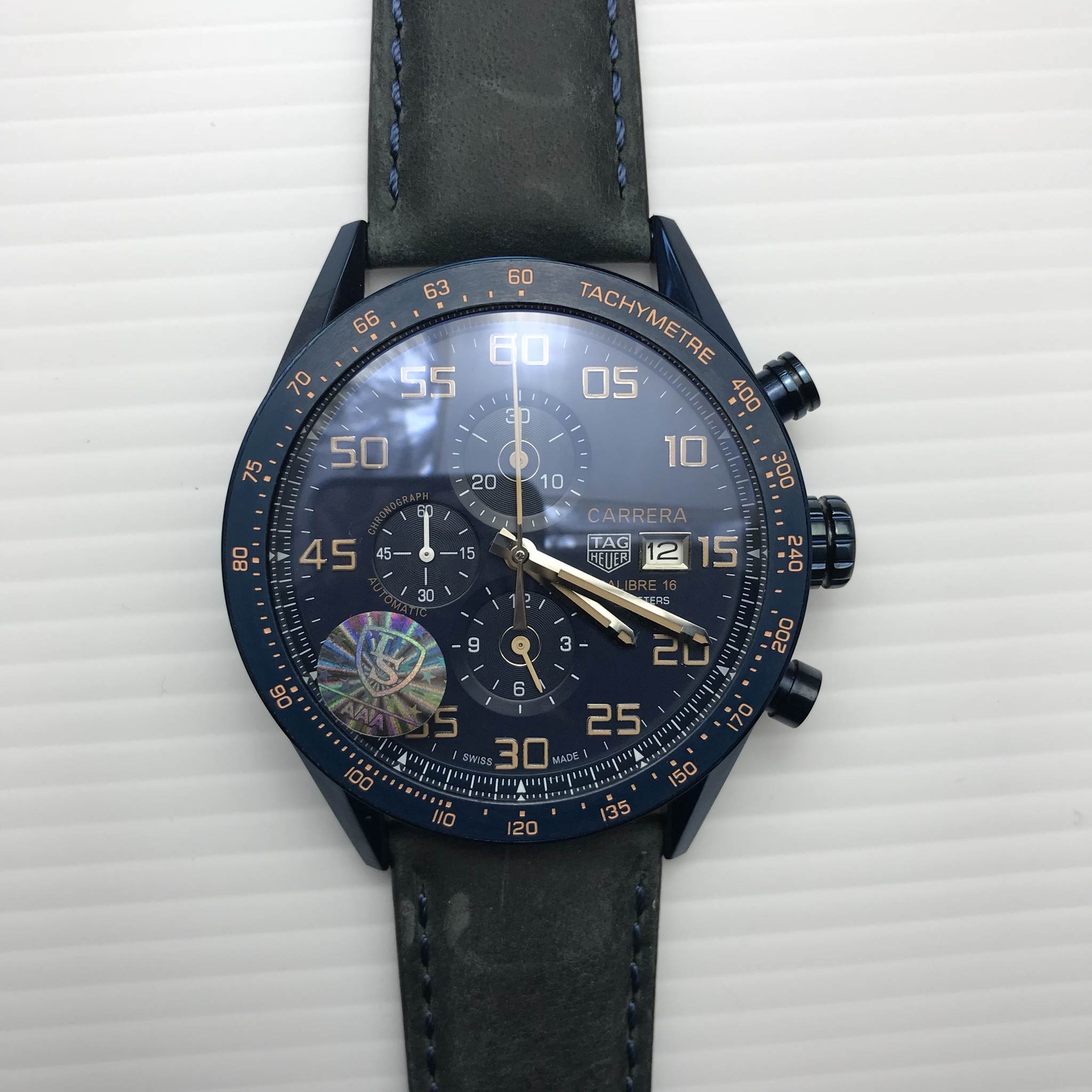 นาฬิกา Tag Heuer Carrera Calibre 16 Day - Date Chronograph Black Titanium - Automatic Mirror Swiss