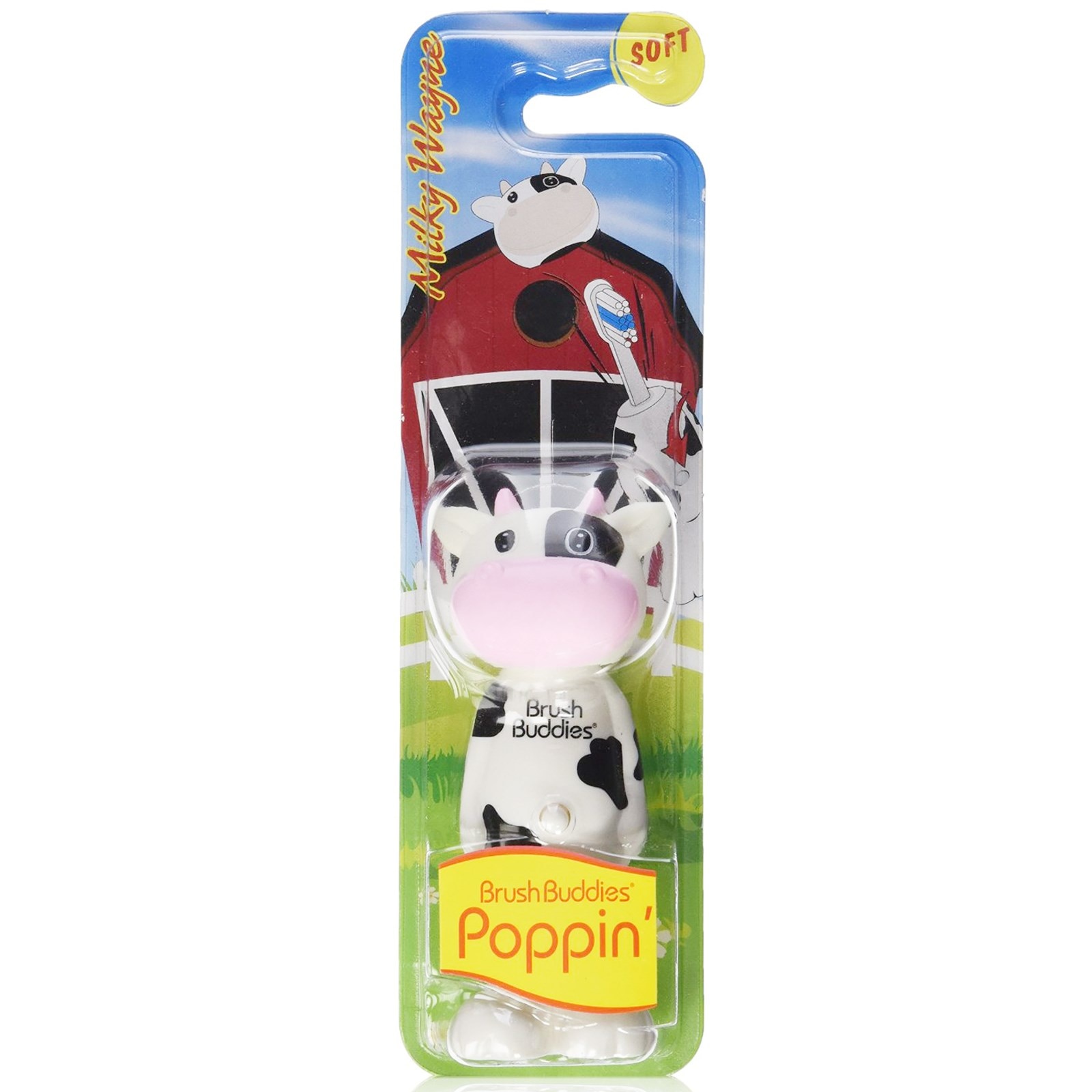 แปรงสีฟันเด้งดึ๋งปลอดสารพิษ Brush Buddies Poppin' Toothbrush (Milky Wayne)