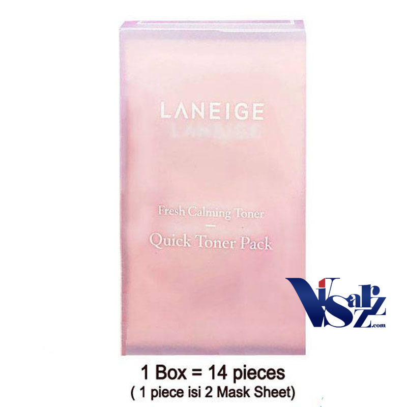 Laneige Fresh Calming Toner Quick Toner Pact (1 กล่อง/ 14ซอง) โทนเนอร์มาส์กสำหรับทุกวันในตอนเช้าของคุณ มาในรูปแบบสำลีที่ชุ่มไปด้วยโทนเนอร์เข้มข้นช่วยปลุกผิวยามเช้าสู่วันใหม่อย่างเปล่งปลั่งสดชื่น