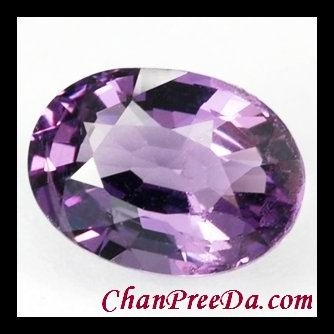 Natural Spinel พลอยสปิเนล รูปไข่ น้ำหนัก 1.33 กะรัต สีม่วงหวานสวย ความสะอาดมองตาเปล่าสะอาด 99% ไฟดี เจียระไนสวย