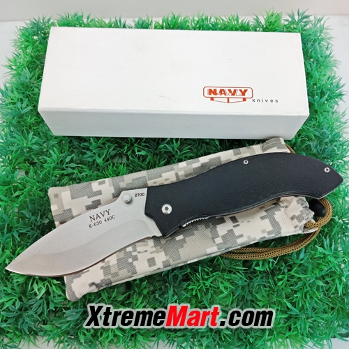 มีดพับ NAVY รุ่น K-630B Liner Lock G10 Handle 440C stainless steel Folding Knife(สีดำ)
