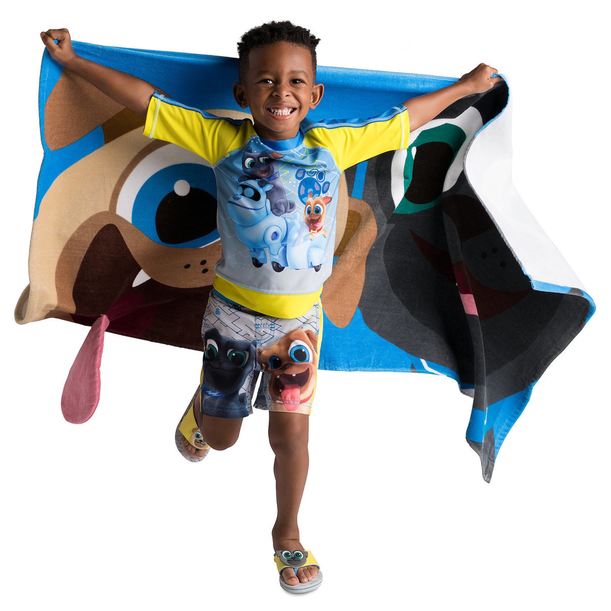 เสื้อและกางเกงว่ายน้ำสำหรับเด็ก Disney Rash Guard and Swim Shorts for Boys (Puppy Dog Pals)
