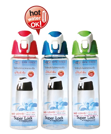 P07847 ขวดน้ำดื่ม Superlock จุ 0.65 ลิตร No.5297 (ขนาด 7 ซม.(กว้าง) X 7 ซม.(ยาว) X 23.2 ซม.(สูง) ราคาส่งต่อ 12 ใบ :เฉลี่ย 125 บ./ใบ