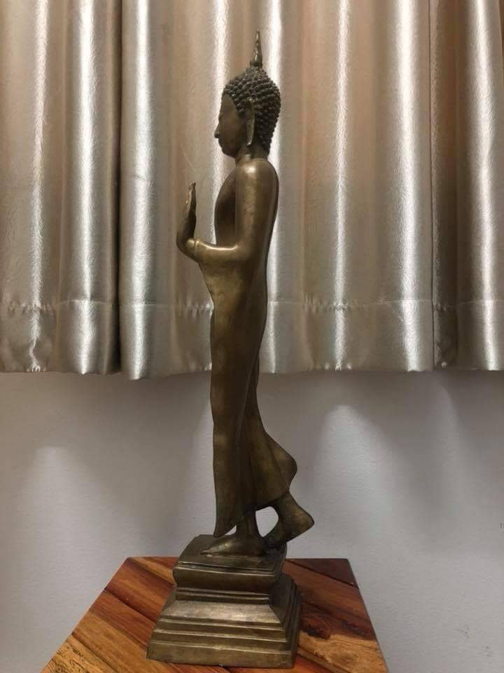 รูปหล่อ พระพุทธรูป ปาง ลีลา ประทานพร เนื้อโลหะทองเหลือง (สูง27นิ้ว)