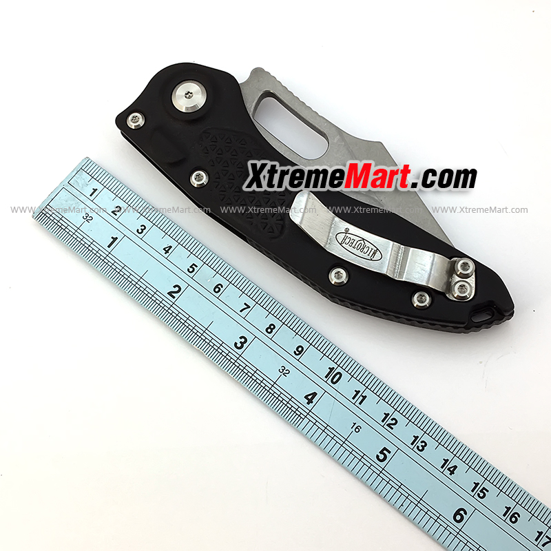 มีดพับออโต้ Microtech M390 ด้ามสีดำ วัสดุใบมีด 60HRC ปุ่มเปิดเร็ว TC4 โลหะผสมไทเทเนียม