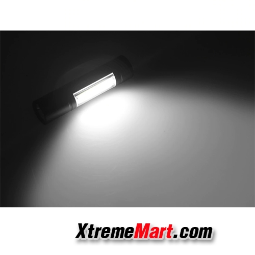 ไฟฉายพกพาขนาดเล็ก+โคมไฟ COB LED ด้านข้าง แสงขาว 3 โหมด พร้อมสายชาร์จ USB ชาร์จได้ในตัว