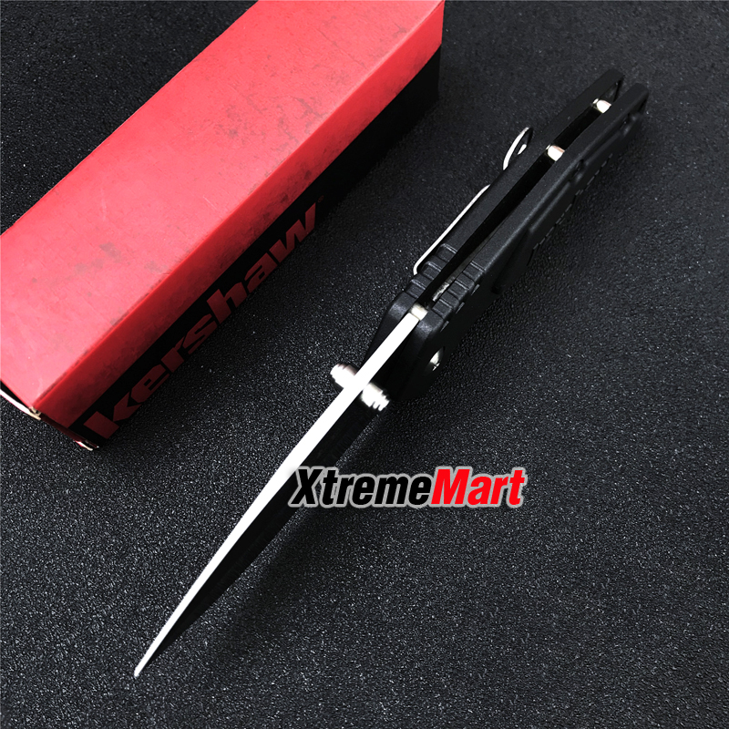 มีดพับ Kershaw 1446 Stainless Steel Survival Folding Knife (ใบเงิน ด้ามดำ)