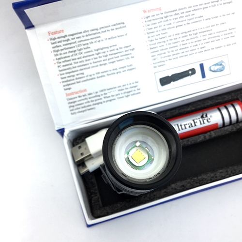ชุดเซตไฟฉายซูม UltraFire รุ่น 518 Cree XML-T6 Led Zoom Flashlight