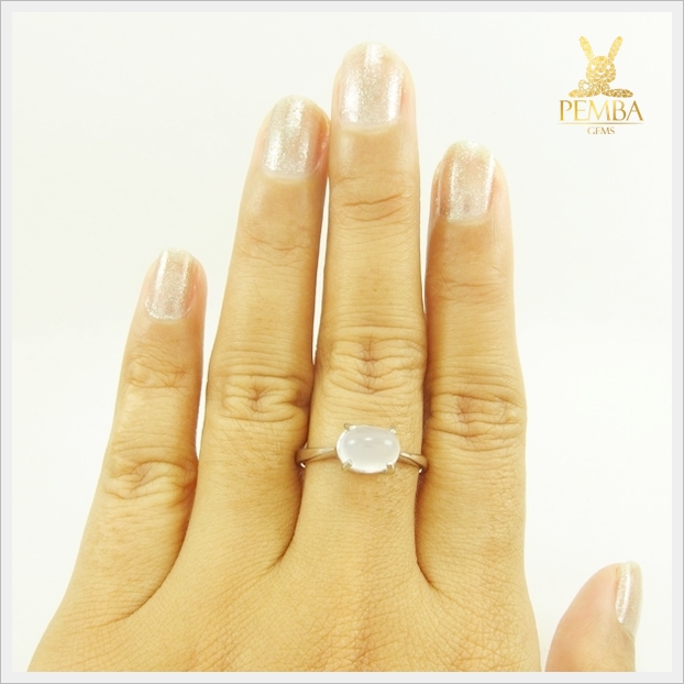 แหวนมูนสโตนแท้ เรียบๆ สวยเก๋มีสไตล์