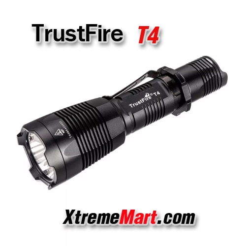 ไฟฉาย TrustFire T4 Tactical Flashlight 1000 ลูเมน LED Rechargeable Flashlight พร้อมแบตเตอรี่