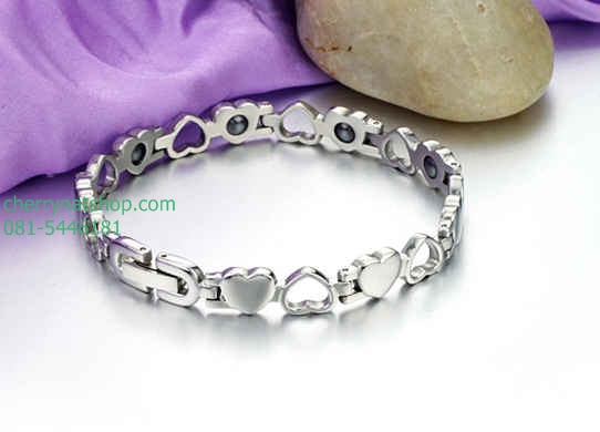 พร้อมส่งสร้อยข้อมือแม่เหล็กเพื่อสุขภาพ, สร้อยไทเทเนียมเจอรเมเนียม ,สร้อยประจุลบ รุ่นG