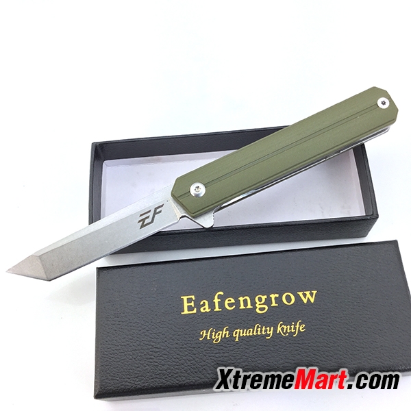 มีดพับ Eafengrow EF56 ด้ามเขียว 58-60HRC 9Cr Blade G10 Handle Folding knife Survival Camping tool tactical edc outdoor