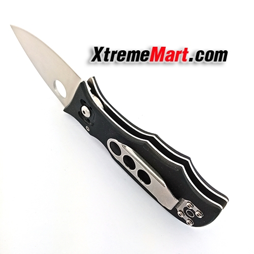 มีดพับ NAVY รุ่น K607 พร้อมซองไนล่อน ระบบ Compression Lock Stainless Steel Folding Knife (สีดำ)