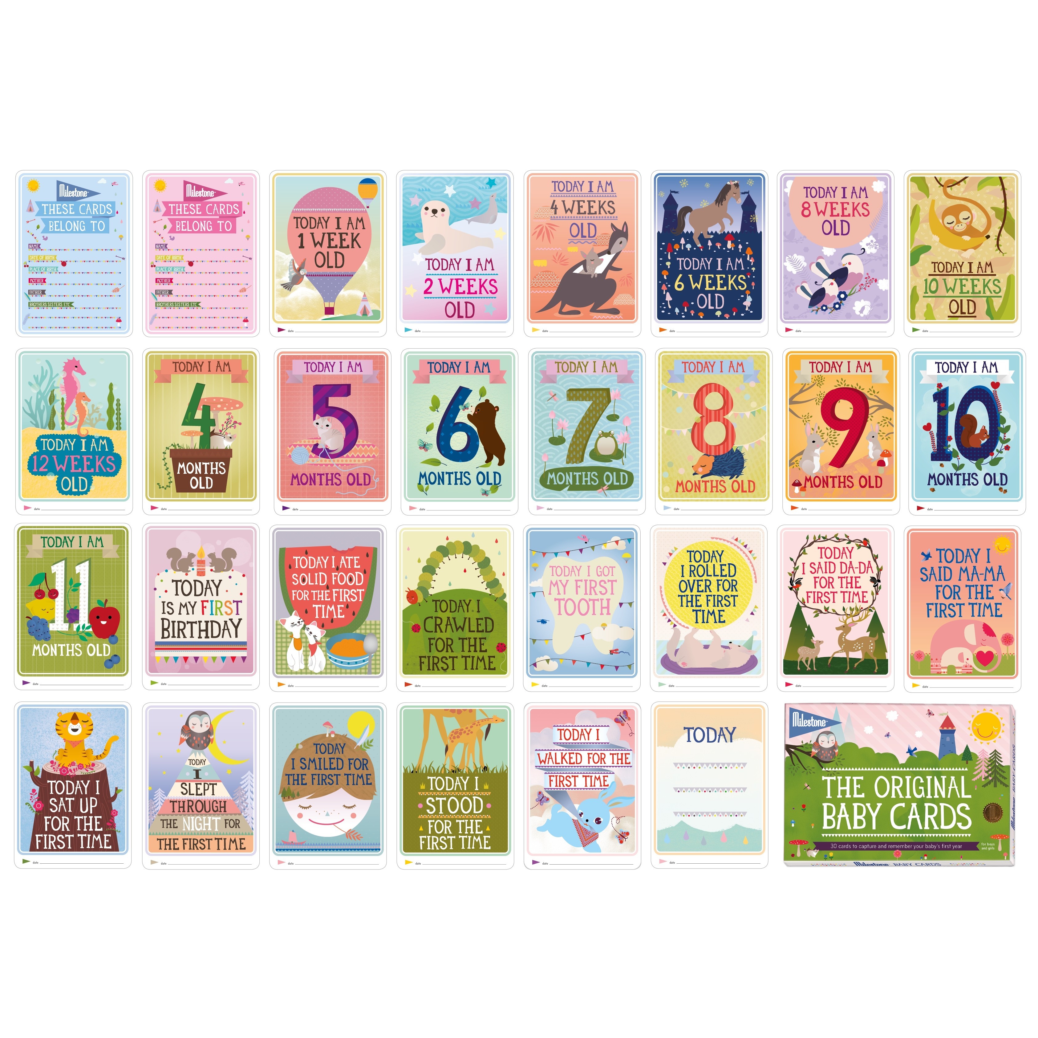 การ์ดไมล์สโตนอายุและพัฒนาการของลูกน้อย Milestone The Original Baby Cards