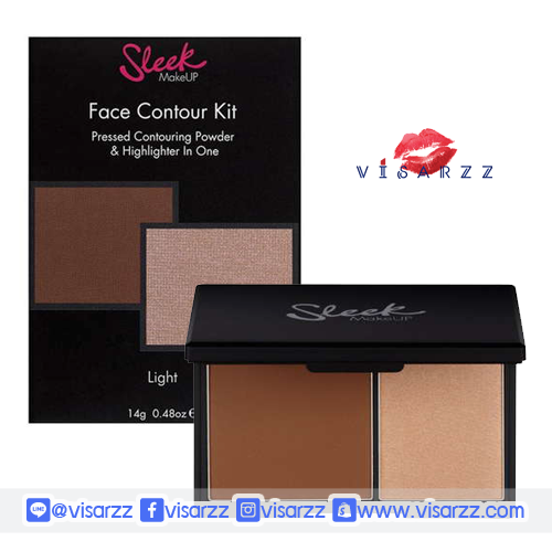 (Mfg2016) Sleek Face Contour Kit #Light 14g ไฮไลต์เฉดดิ้งหน้า 2 in 1 ช่วยปรับโครงหน้า ให้เรียวสวย หน้าพุ่ง