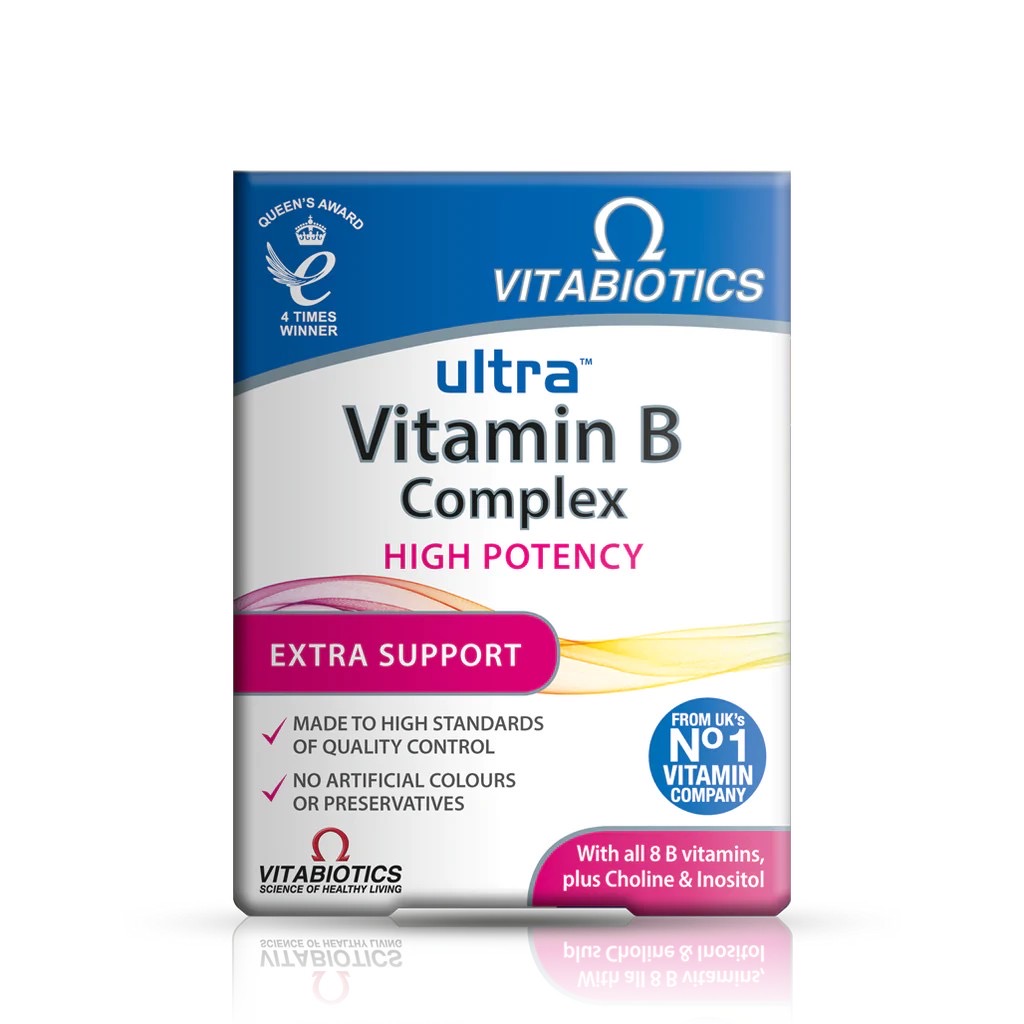 วิตามินบีชนิดเม็ดสำหรับผู้ใหญ่ Vitabiotics Ultra Vitamin B Complex High Potency (60 Tablets)