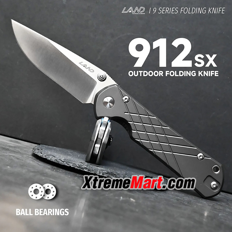 มีดพับ LAND 912SX ใบมีดสแตเลส 12C27 จุดหมุนBall Bearing สำหรับ EDC , Outdoor Camping , Adventure Hunting Rescue Survival Knives