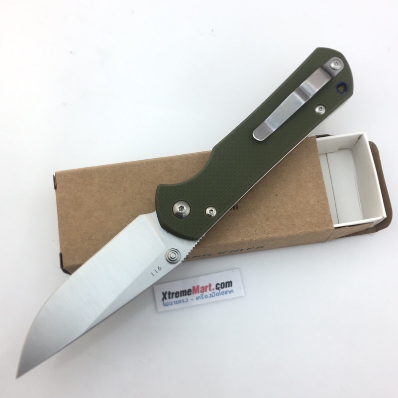 มีดพับ LAND 911 ด้ามสีเขียว ของแท้ 100% (เวอร์ชั่นหมุดสีเงิน) G10 ระบบ Ball bearing เปิด-ปิด ลื่นมาก Folding Knife