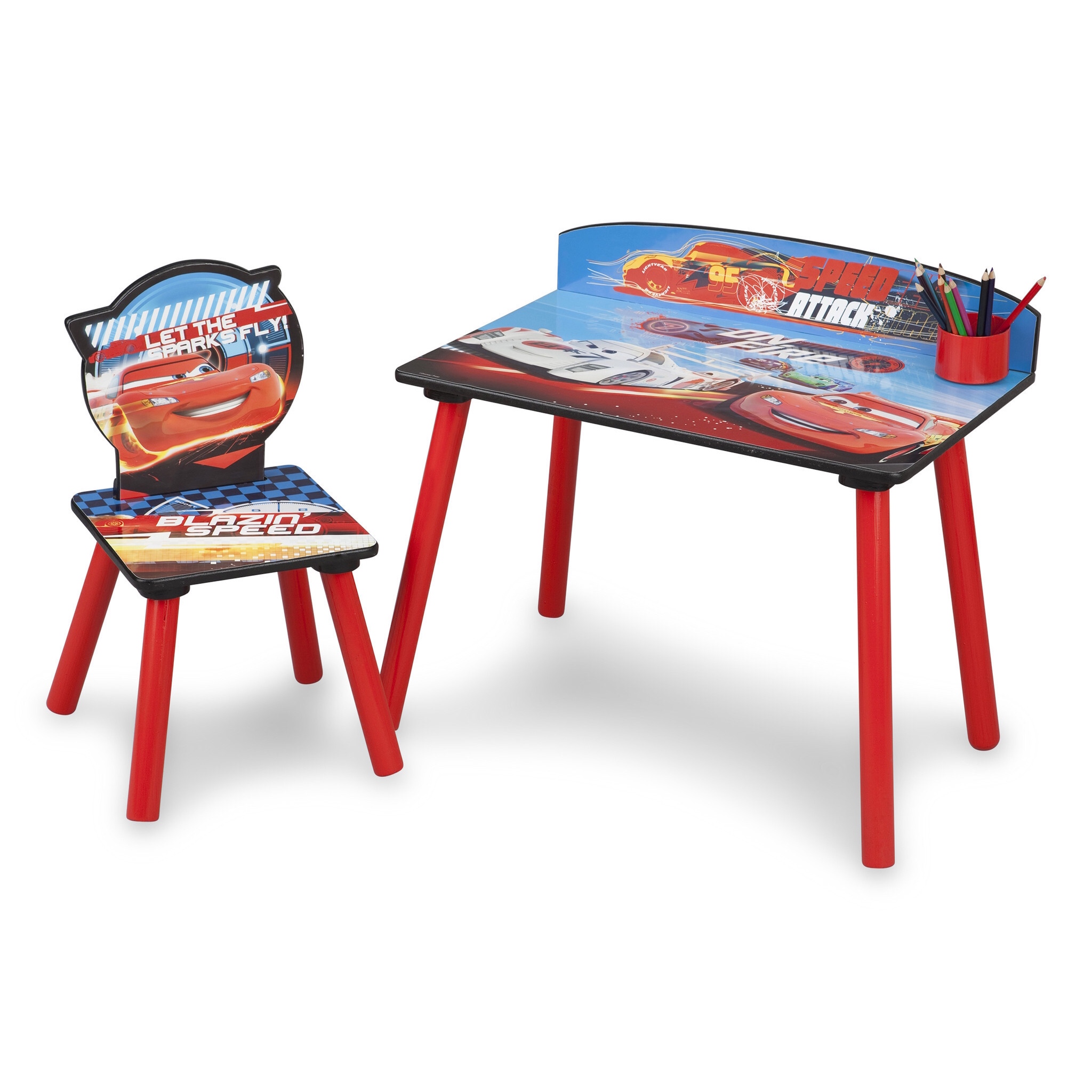 โต๊ะเขียนหนังสือพร้อมเก้าอี้สำหรับเด็ก Delta Children Desk and Chair Set (Cars)