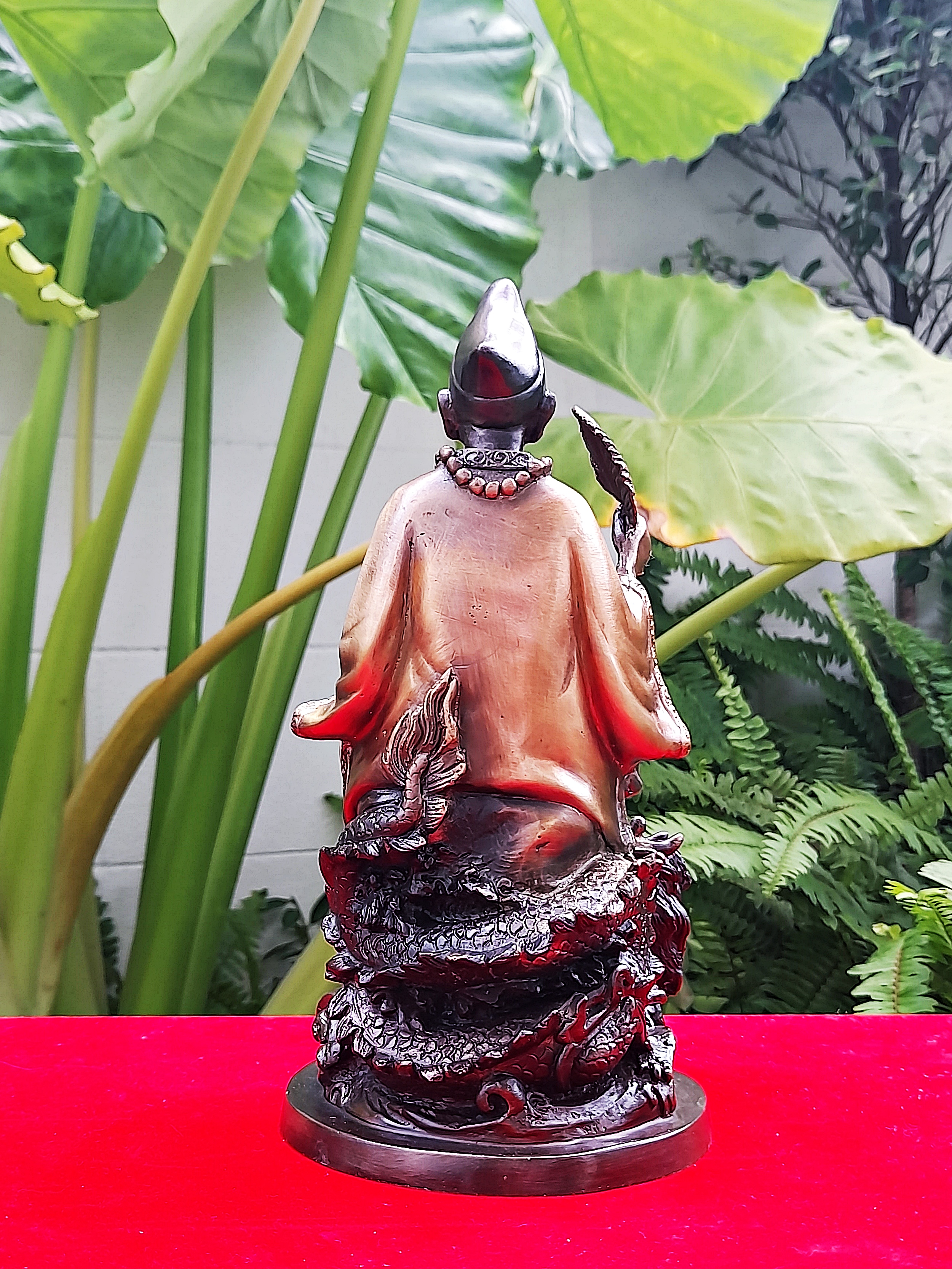 รูปหล่อ พระจี้กง นั่งมังกร เนื้อทองเหลือง (ขนาดตั้งบูชา ฐาน5นิ้ว สูง9.5นิ้ว) ปี2564 #รับประกันแท้ - หลวงพ่อบ๊ะ วัดโพธิ์ลังกา ปลุกเสกเดี่ยว