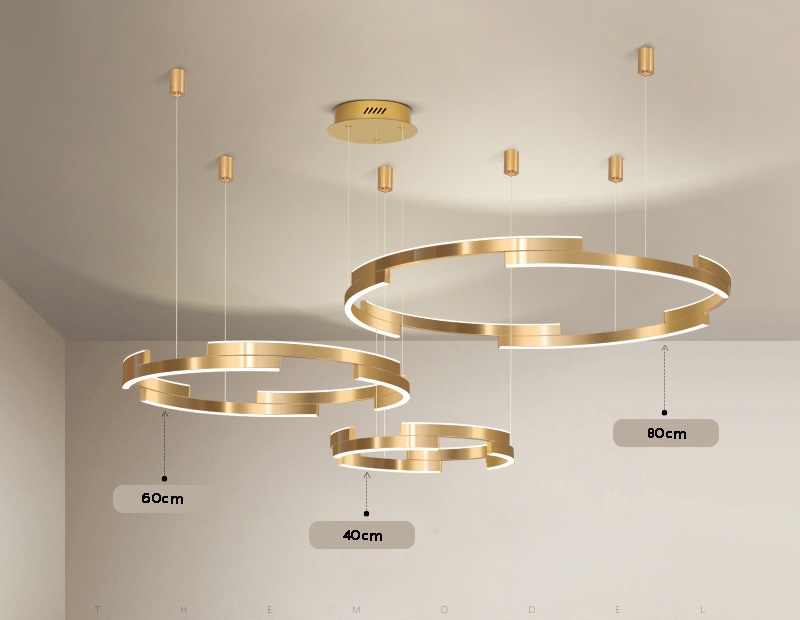 โคมไฟแขวนเพดาน chandeliers ทรงวงกลมสีทอง LED [YKL-160]