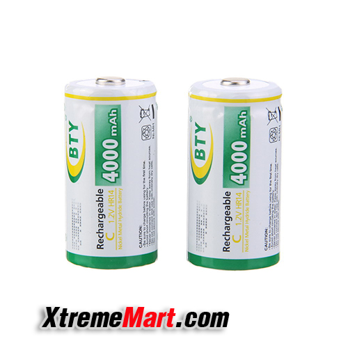 แบตเตอรี่ BTY Size C 4000mAh 1.2V HR14 NiMH Rechargeable Batteries (ก้อนละ)