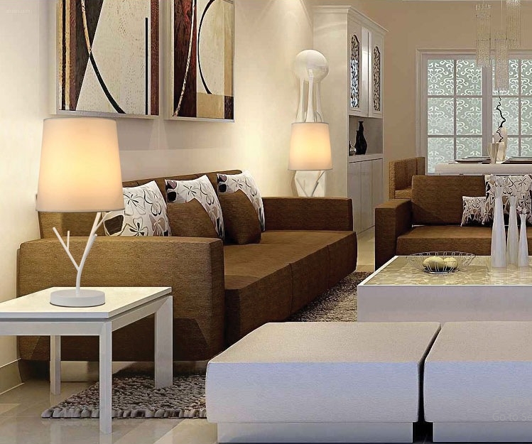 โคมไฟตั้งโต๊ะโมเดิร์นลายกิ่งไม้ สีดำ,สีขาว [T002]