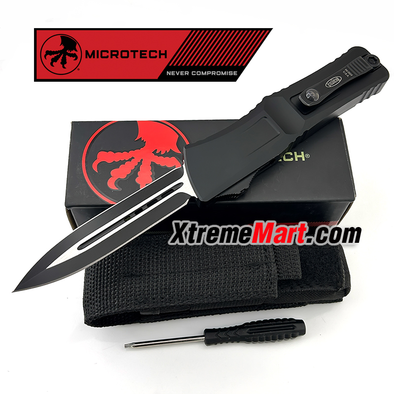 มีดสปริง Microtech Combat Troodon Gen3 (Gen III) D/E ใบสีดำ 2คมเรียบ ด้ามดำ Tactical Knife