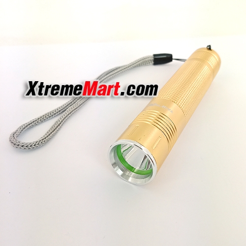 ไฟฉาย UV LED Flashlight แบบพกพา สำหรับส่องธนบัตร แสงสีม่วง (ด้ามสีทอง)