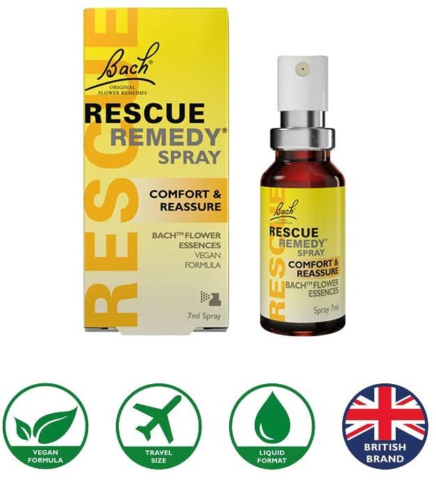สมุนไพรบรรเทาความกังวลและผ่อนคลายความตึงเครียดชนิดสเปรย์ Bach Original Flower Essences Rescue Remedy Spray - Comfort & Reassure (7mL)