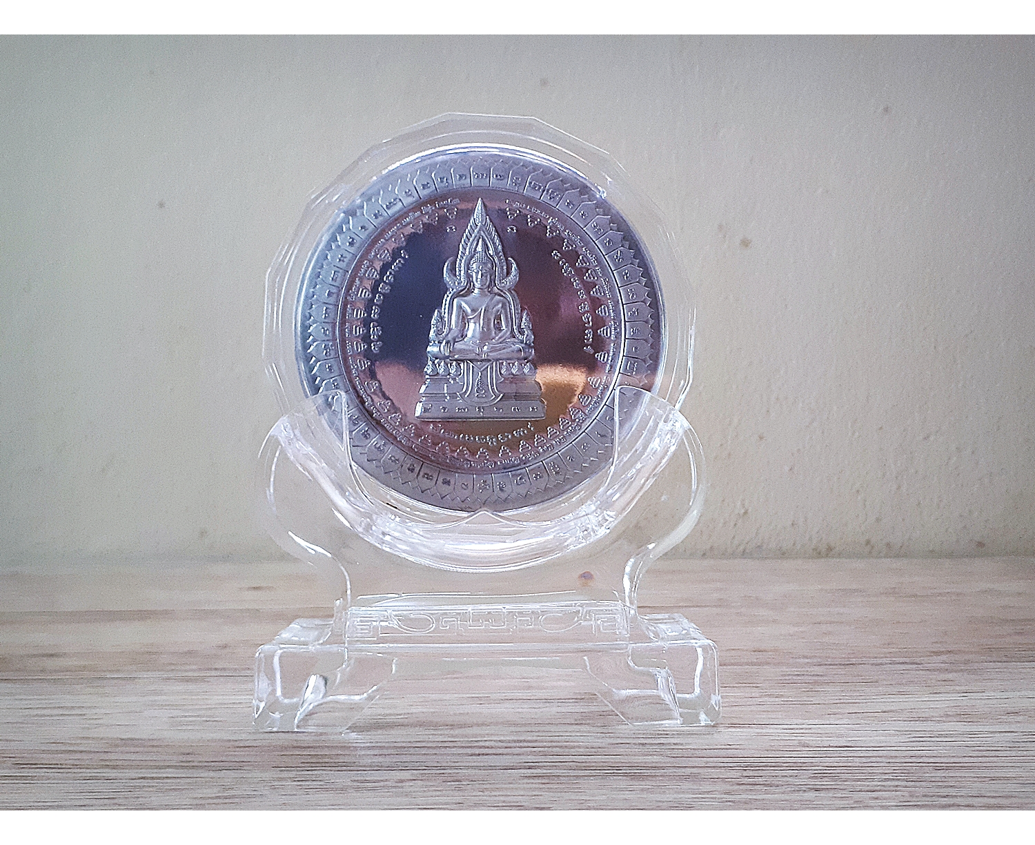 เหรียญพุทธบารมี ยันต์สุริยาทรงกลด(เพื่อความเจริญรุ่งเรื่อง) เนื้อชิน(รับพลังงานรองจากทองคำ) (ขนาด7ซม) รุ่น3 ปี2562 หลวงพ่อเล็ก วัดท่าขนุน (เหรียญสมเด็จองค์ปฐม) #รับประกันแท้