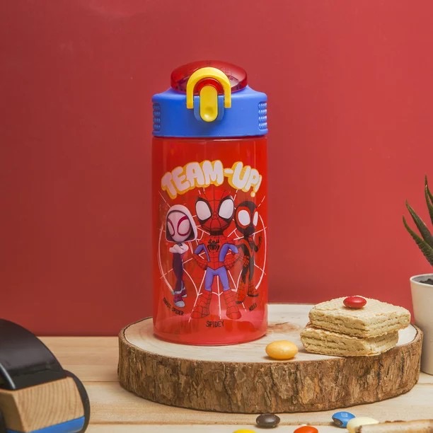 กระติกน้ำพร้อมหลอดดื่มสำหรับเด็ก Zak! Spidey & His Amazing Friends 16 Oz. Reusable Water Bottle with Straw